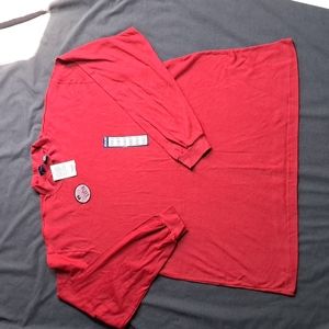 Men's Vintage Honor's Red Mock Turtle Neck Heavy Duty Fleece Long Sleeve…